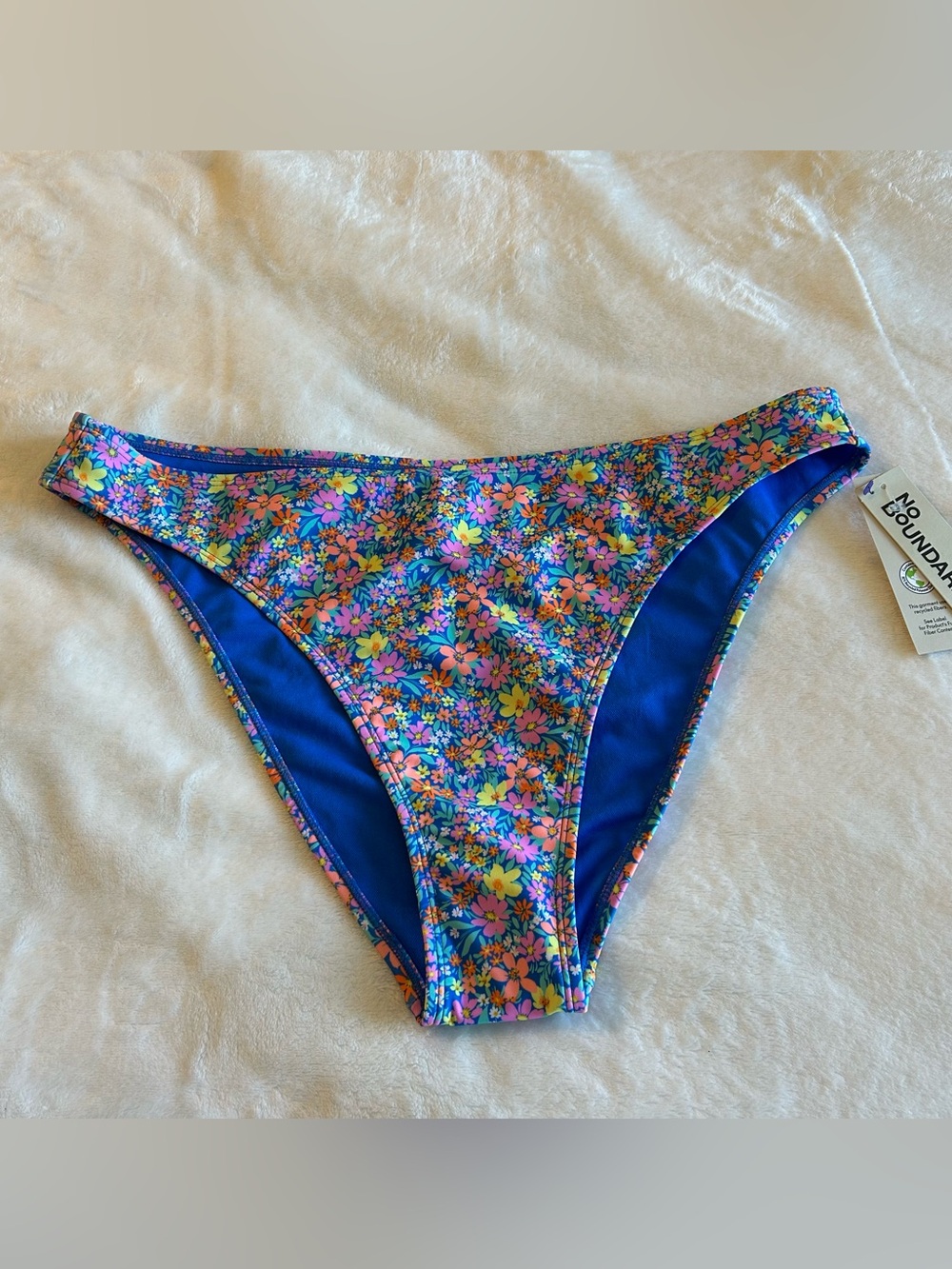 No Boundaries multi colored floral print high rise cheeky bikini bottom size XL